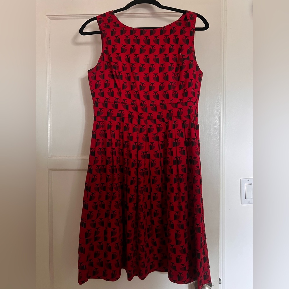 Orla Kiely Red and Black Owl Dress